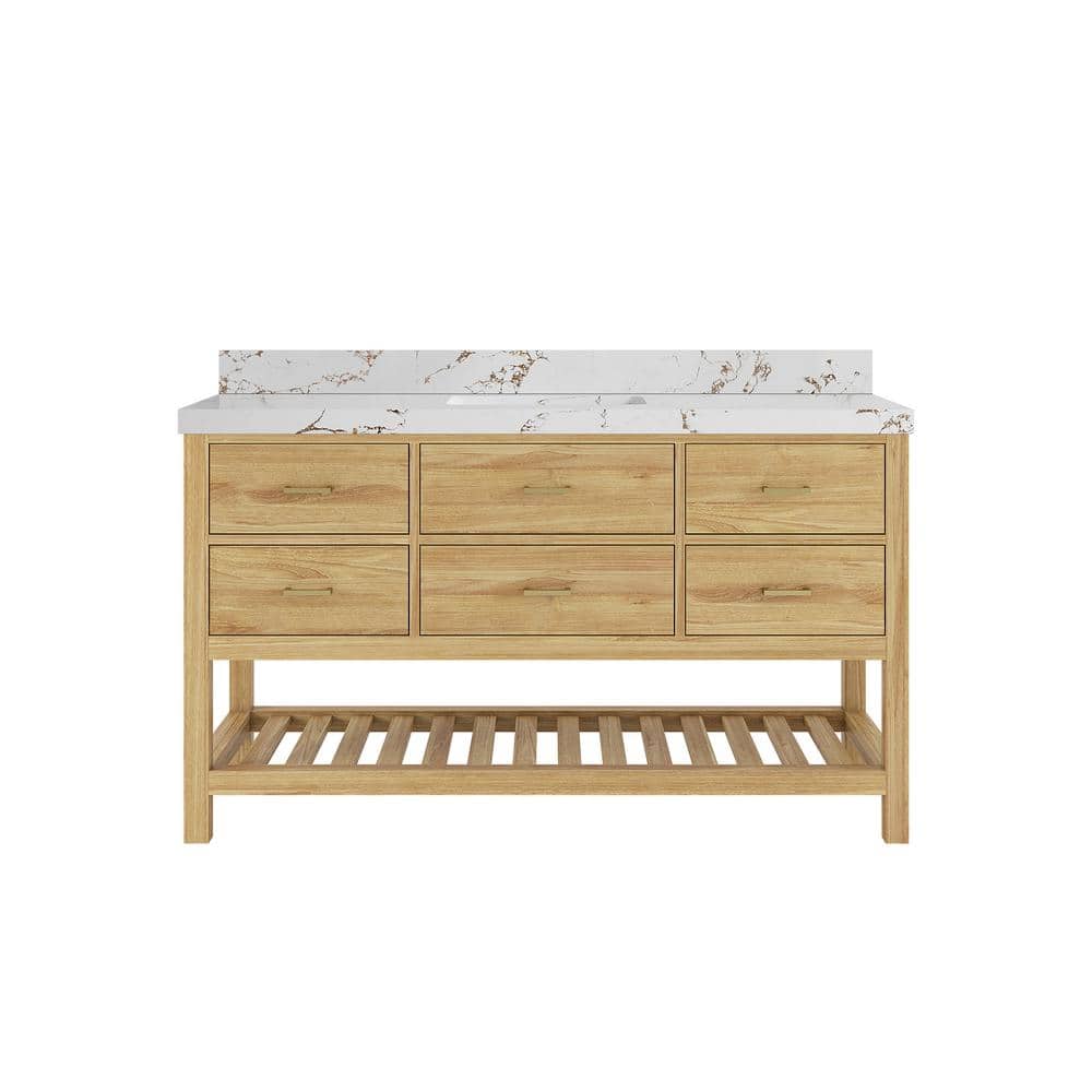Willow Collections Parker Teak 60 in. Single Sink
