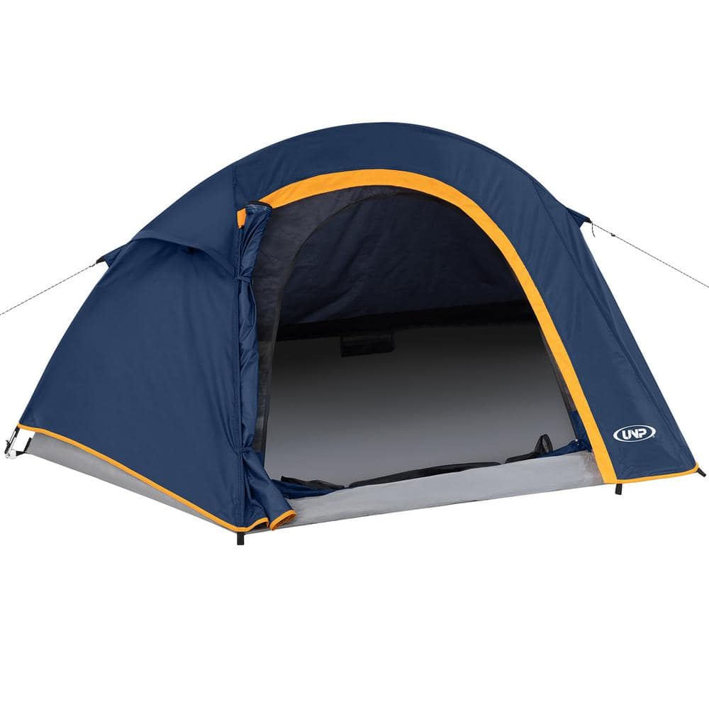 7.5 ft. x 5 ft. Dark Blue Nylon Camping Tent 1-2 Person, Portable Small Bac