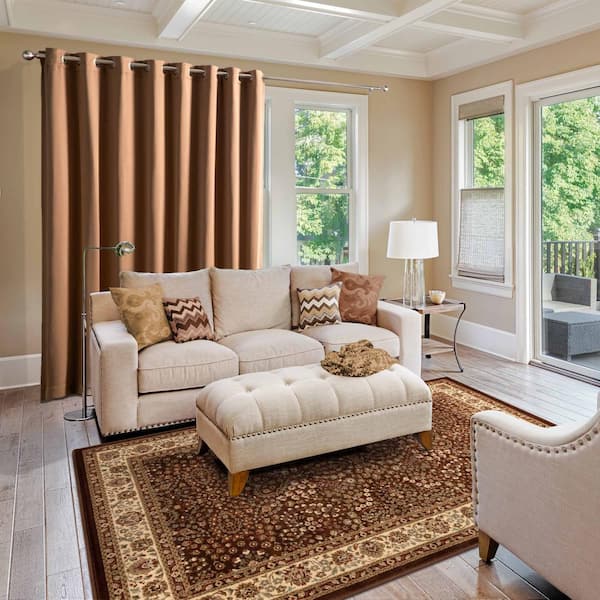 Astral Mocha 7 ft. x 9 ft. Floral Scroll Area Rug