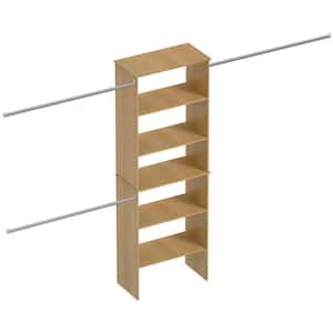 25.5 in. Wood Walk-in Modular Wood Closet Organizer Tower System with 5-Shelves, Tower Wood Closet System