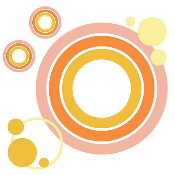 Unbranded 34.45 in. x 34.45 in. Grady Yent Multicolor Matte Modular Mural Peel and Stick Wall Decals 8-Piece