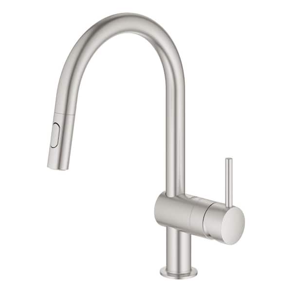 Blazen trog Purper GROHE Minta Single-Handle Dual Spray Pull-Out Sprayer Kitchen Faucet 1.75  GPM in SuperSteel InfinityFinish 31378DC3 - The Home Depot