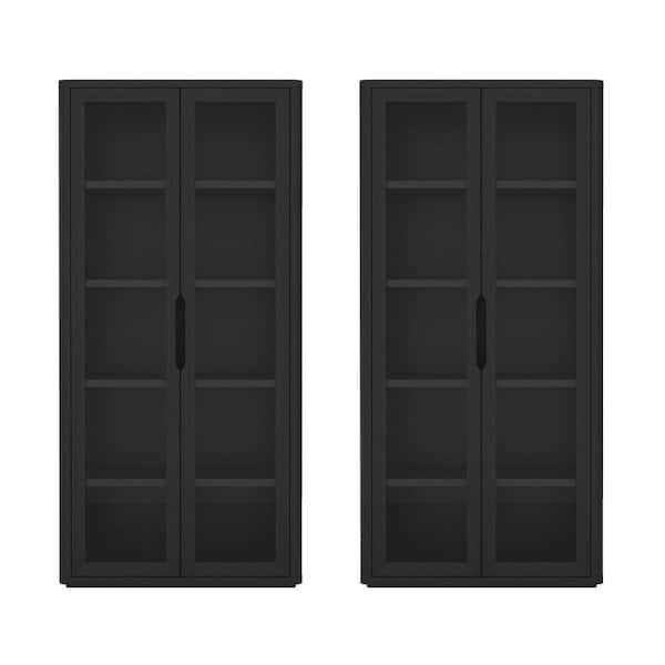 Manhattan 22 Black wood 55-19-140 Manhattan Comfort Rivington 79 in. Tall Modern Black  main image 4