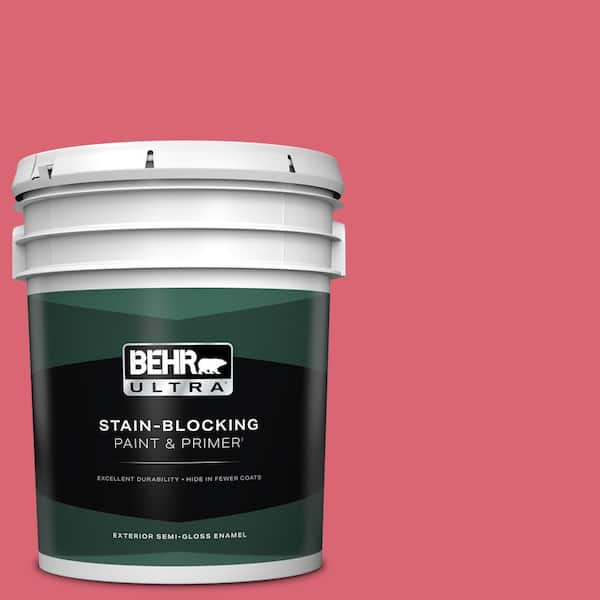 BEHR ULTRA 5 gal. #P150-5 Kiss and Tell Semi-Gloss Enamel Exterior Paint & Primer