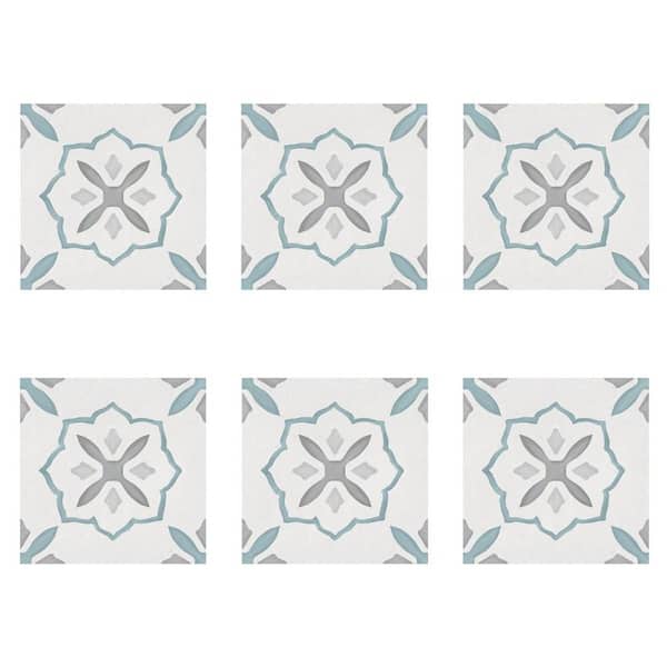 Thirstystone Blue & White Tile 4-Pack Tumbled Tile Coasters