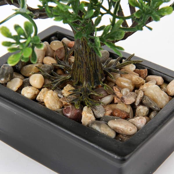 Artificial Juniper Bonsai Tree Indoor Faux Plant with Ceramic Pot for Table  Office Desk Shelf Bedroom Decor 59C1124D2106 - The Home Depot