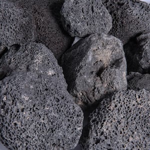 17 cu. ft. Large 3 in. to 6 in. Black Lava Rock Bulk Landscape Stone