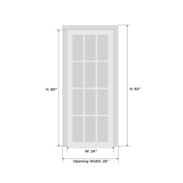 Sartodoors 4002 24 in. x 80 in. Left-Hand/Inswing Solid Frosted