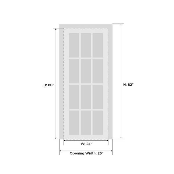 NANGA×DOORS BRISTY Sartodoors 4088 24 in. x 80 in. Right-Hand/Inswing Solid Wood