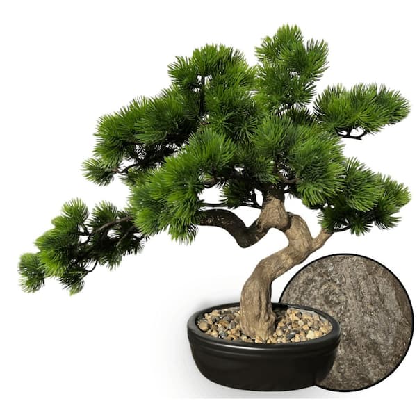 1.3 ft. Artificial Bonsai Juniper Pine Tree in Ceramic Pot