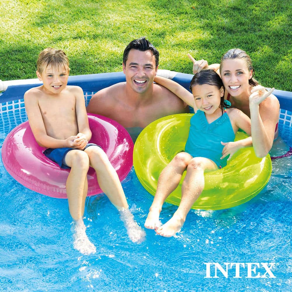 Intex 12 ft Round Blue Metal Frame Above Ground Pool