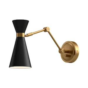 Blake 5-in 1 Light 60-Watt Aged Gold/Matte Black Vanity Light