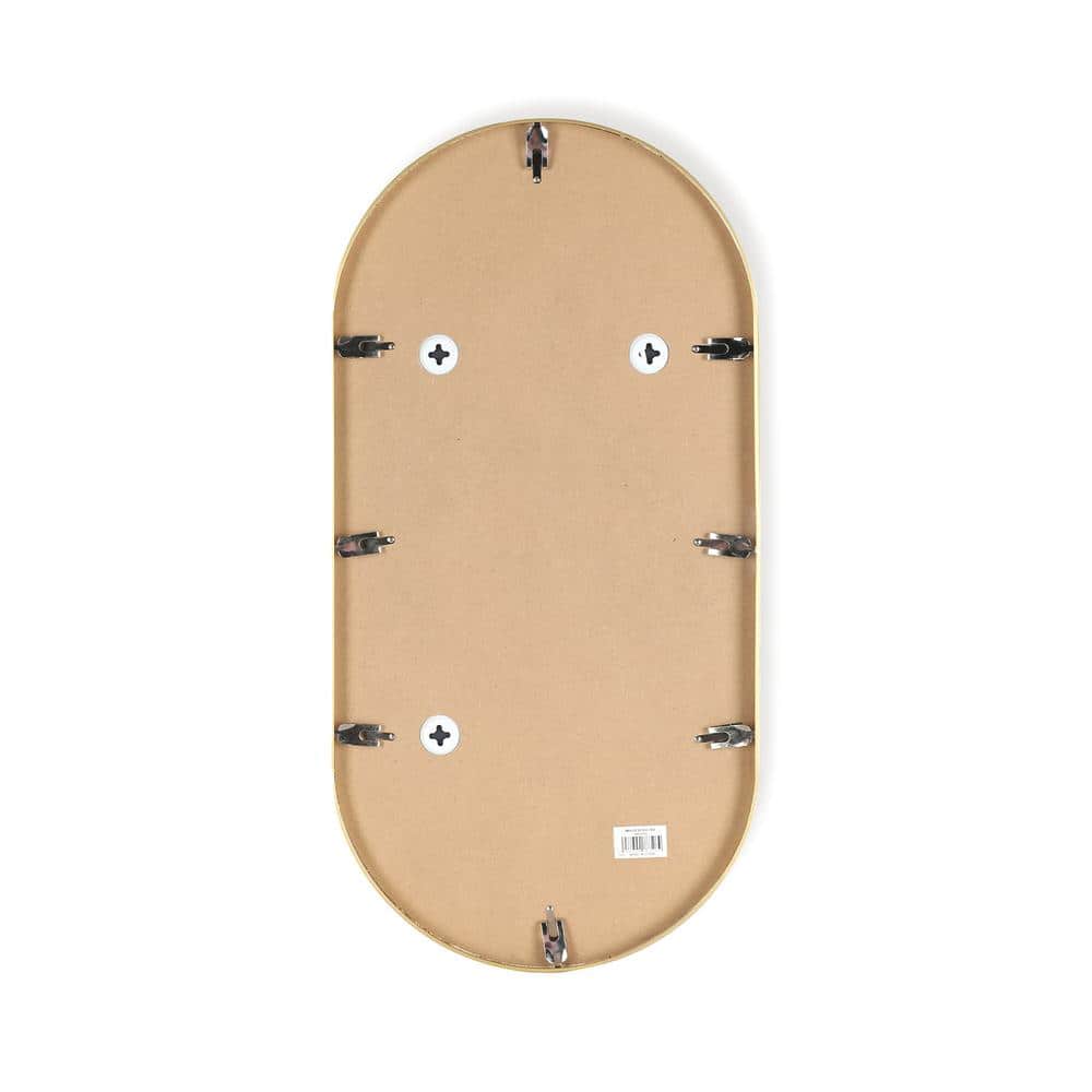 Elegant Gold Aluminum Oval Wall Mirror 16"x32"