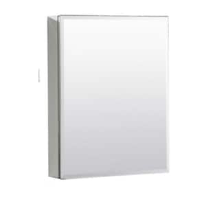 20 in. W x 26 in. H Silver Aluminum Recessed or Surface Mount Medicine Cabinet with Mirror and Adjustable Shelves