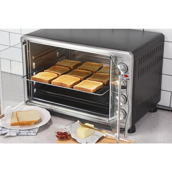 Elite Gourmet Double French Door Countertop Toaster Oven Stainless Steel 6  Slice