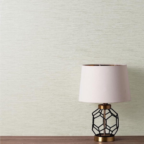 Mephi White Grasscloth Vinyl Non-Pasted Textured Wallpaper