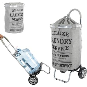 Laundry Bag Hamper with Wheels, Grey