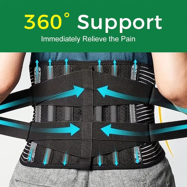 Lower Back Support Brace, Adjustable Waist Lumbar Trainer Belt with Dual  Tighten Straps for Men Women Corset