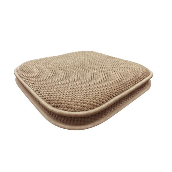 ACHIM Brook Tan Memory Foam Chair Seat Cushion (Set of 2)