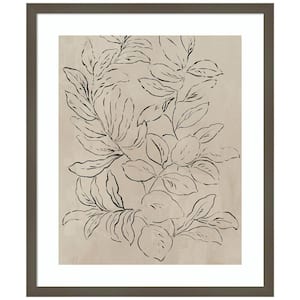 "Outlined Leaves I" by Asia Jensen 1-Piece Wood Framed Giclee Nature Art Print 21 in. x 25 in.