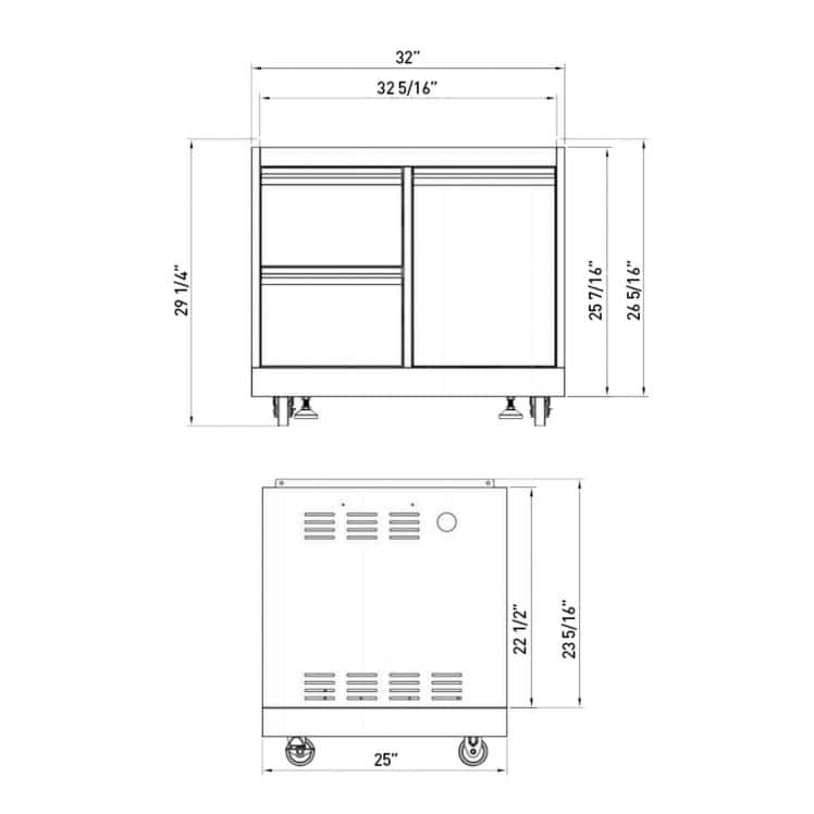 Thor 32'' Stainless Steel Outdoor Grill Cabinet with Storage Drawers