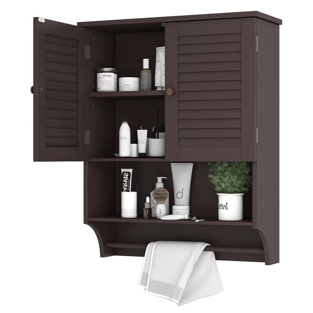 Double Door Over-the-Toilet Bathroom Storage Cabinet – Best Choice Products