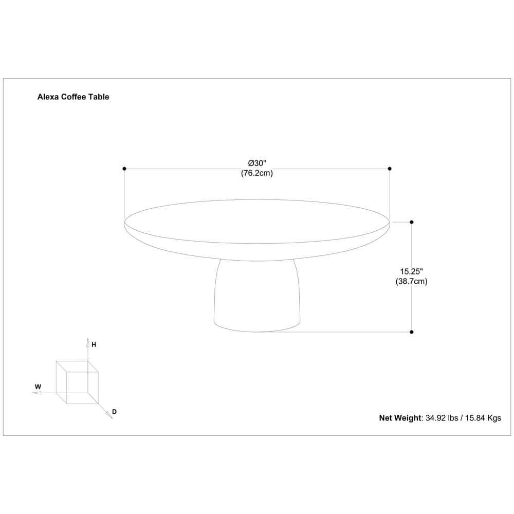 Alexa 30" Round Black Nickel Cast Aluminum Coffee Table