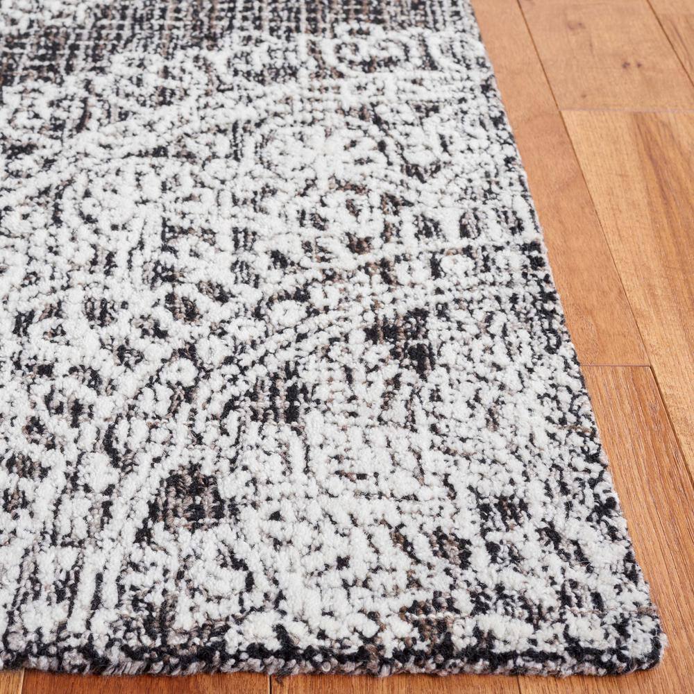 Ivory and Brown Tufted Wool Square Area Rug, 6' x 6'