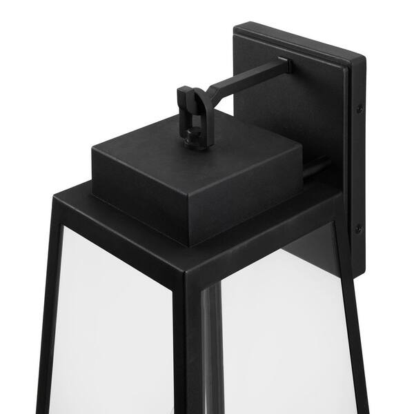 Hampton Bay Corbin Extra Large 25 in. Modern 2-Light Black Hardwired  Outdoor Tapered Wall Lantern Sconce with Clear Glass W2205-31-7 - The Home  Depot