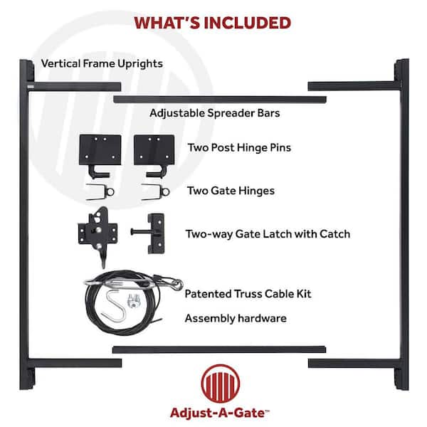 60"-96" Wide Opening Up To 5' High Adjust-A-Gate Steel Frame Gate Building Kit