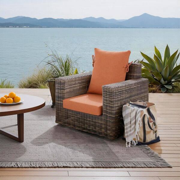 Goodgoods 20 in. x 21 in. Outdoor Dining Chair Cushion with Strap
