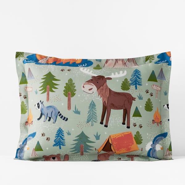Company Kids by The Company Store Company Kids Wilderness Camp Organic Multicolored Cotton Percale Standard Sham