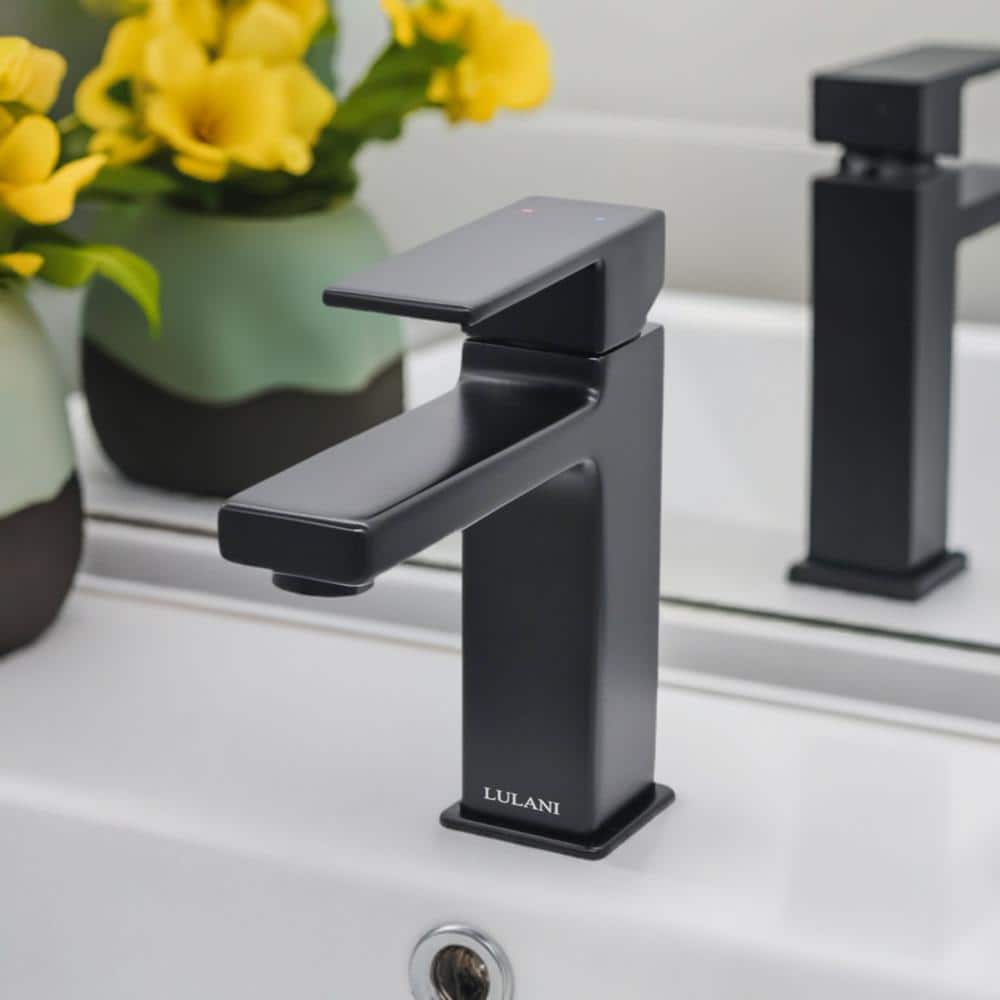 Lulani Capri Elegant Matte Black Brass Single Hole Bathroom Faucet