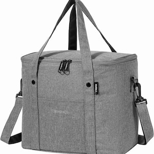 13 Qt. Insulated Cooler Lunch Bag with Leakproof and Shoulder Strap in Gray