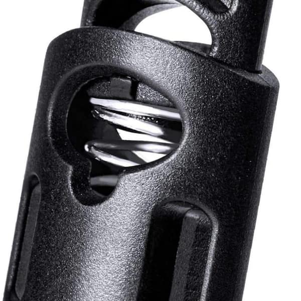 100-Pieces Black Plastic Cord Locks for Drawstrings, Shoelaces, Bags, and Clothing
