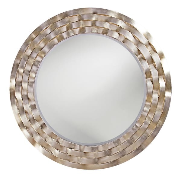 Marley Forrest Large Round Champagne Silver Beveled Glass Classic Mirror (46 in. H x 46 in. W)