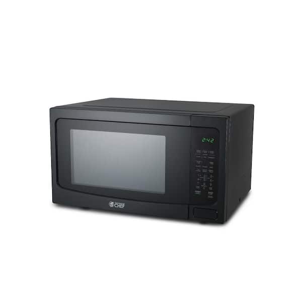Commercial CHEF 21.8 in. Width 1.6 cu. ft. Black 1100-Watt Countertop Microwave Oven