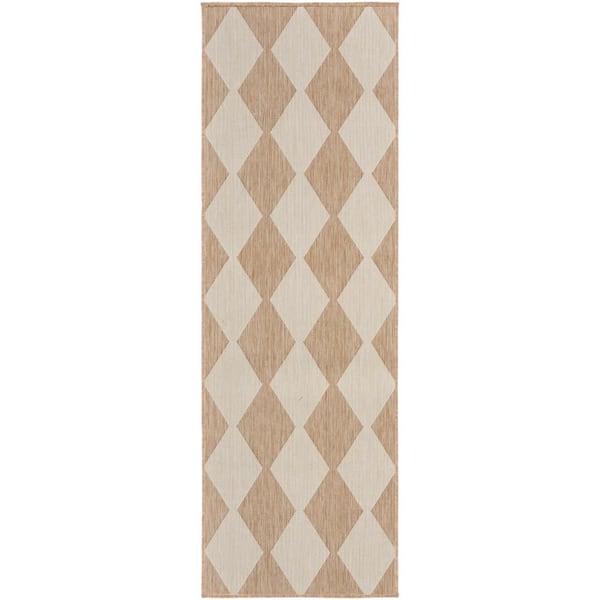 Positano Jute 2 ft. x 8 ft. Diamond Contemporary Runner Area Rug