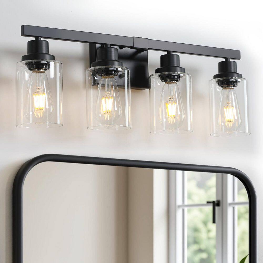 24.2 in. 4-Light Farmhouse Vanity Lights Fixture Rustic Bathroom Light Fixture Bathroom Sconce (Without Bulbs) price history on PriceWatchPro