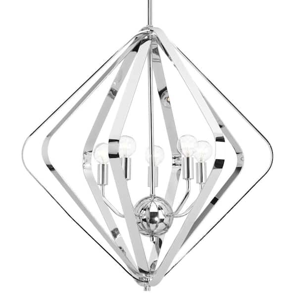 Progress Lighting Renfrow Collection 5-Light Polished Chrome Pendant