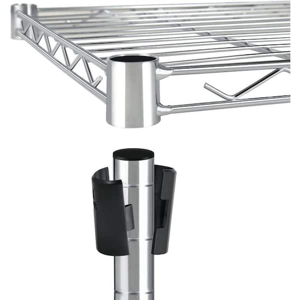 Tomorotec Space-Saving Stainless Steel Storage Rack, 12.8-22.8 in, Silver,  Easy to Install, Versatile Design