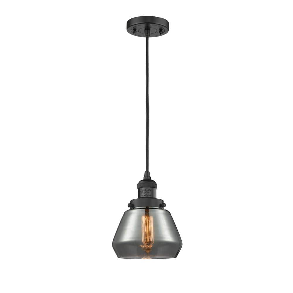 Fulton Matte Black and Smoke Glass Mini Pendant Light