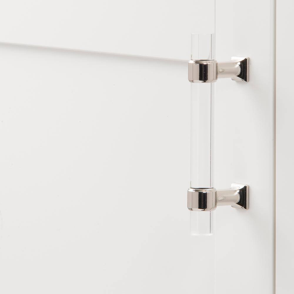 Polished Nickel and Crystal Bar Cabinet Pulls with Mounting Hardware