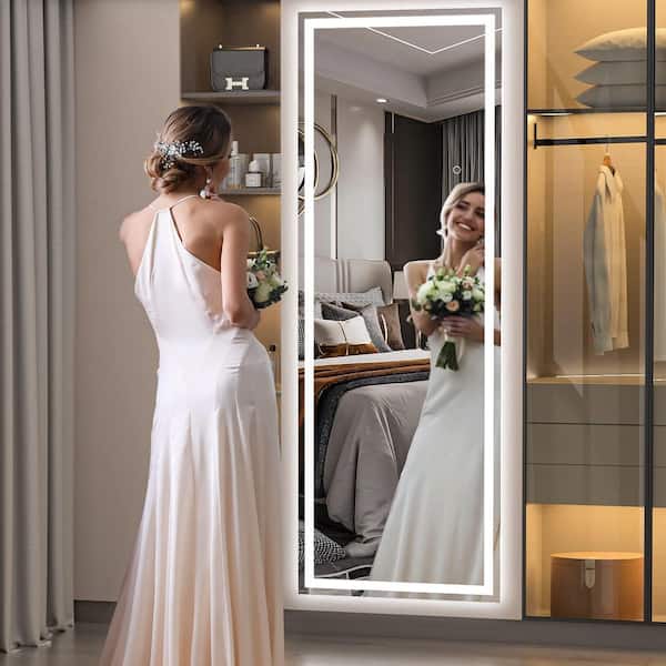 Vosuja 20 in. W x 67 in. H Square White LED Lighted Floor Standing