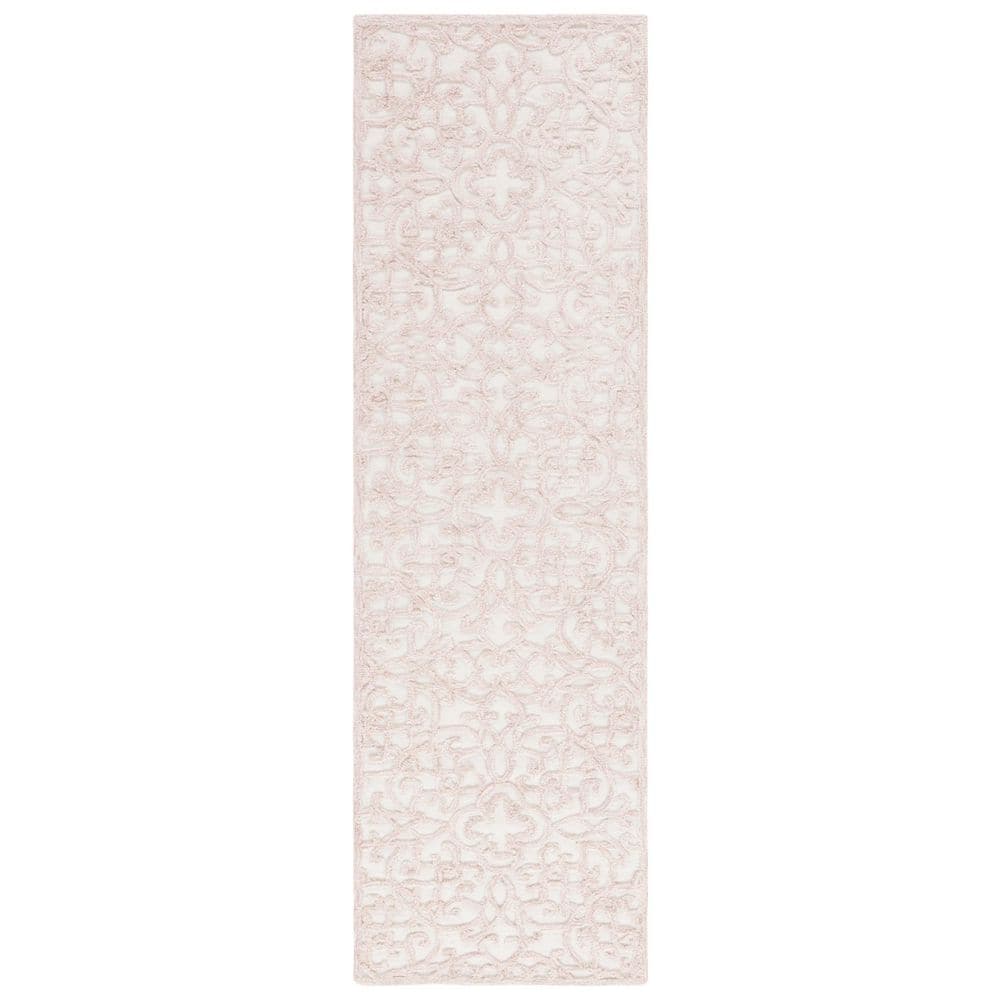 Martha Stewart Ivory/Pink 2 ft. x 8 ft. Abstract Floral High-Low Runner Rug price history on PriceWatchPro