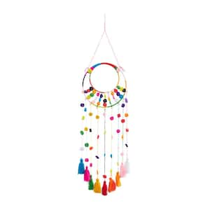 49 in. x 12 in. Multi Colored Metal Bohemian Macrame Wall Decor