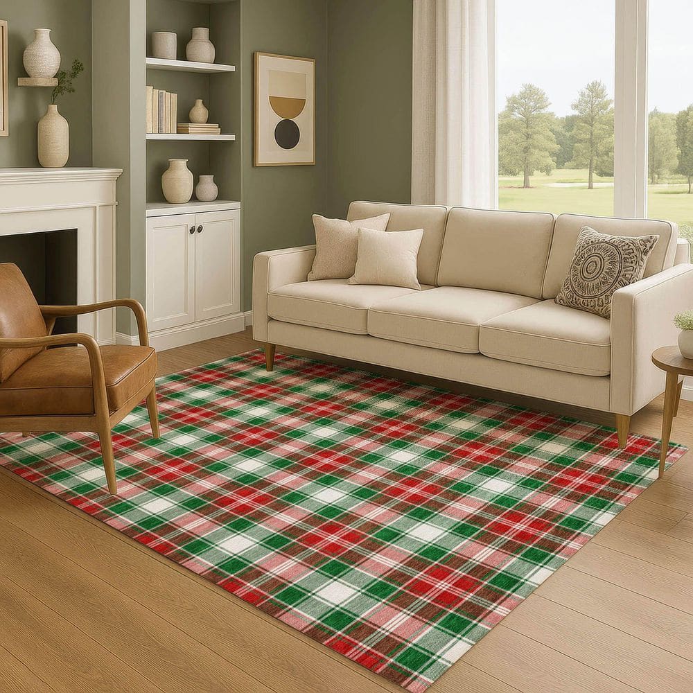Mayfield Premium Machine Washable Abstract AMF1817 Emerald 5 ft. x 7 ft. 6 in. Area Rug price history on PriceWatchPro