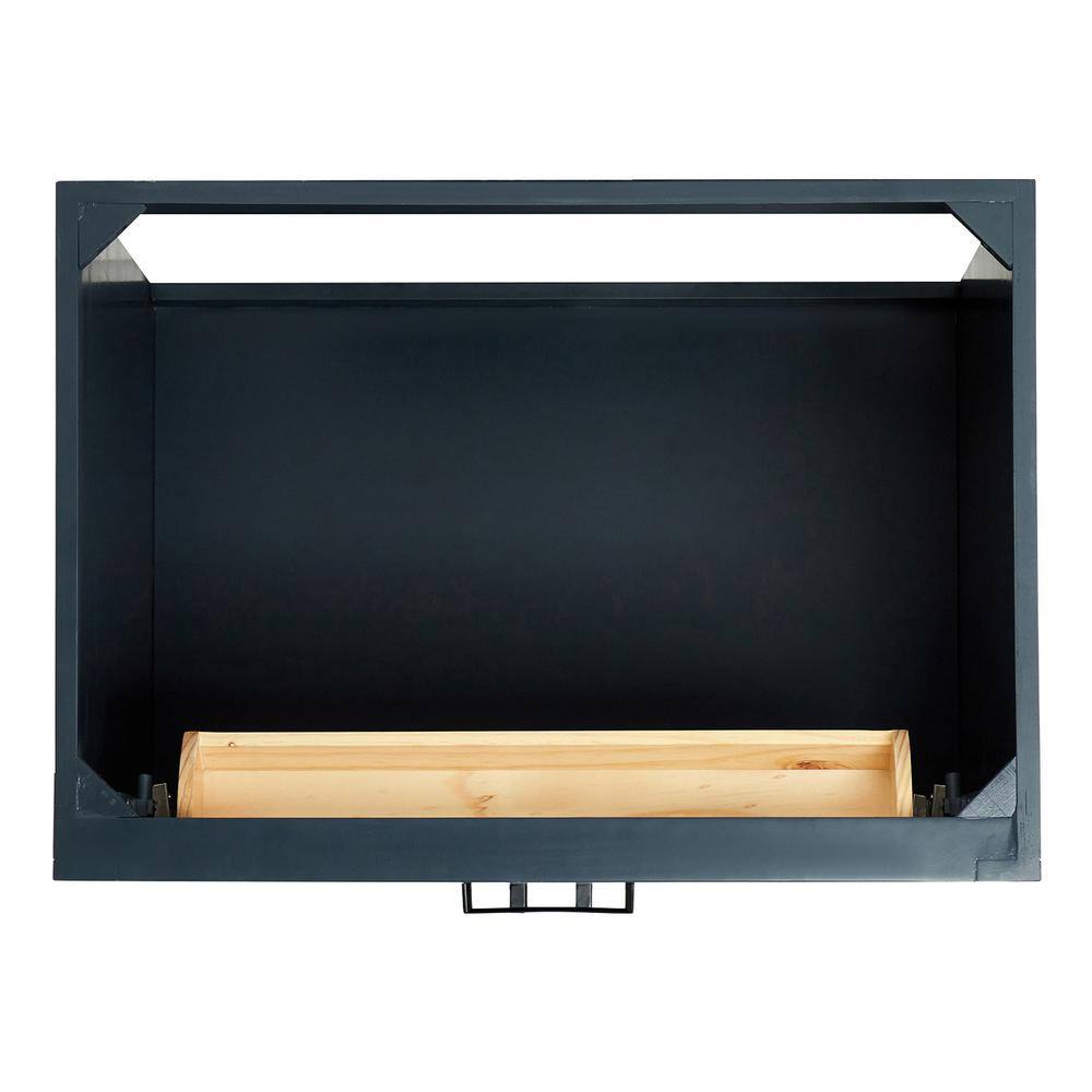 Midnight Blue Hardwood Freestanding Single Basin Vanity with Quartz Top