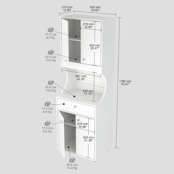 Inval America Microwave Storage Cabinet - Macy's