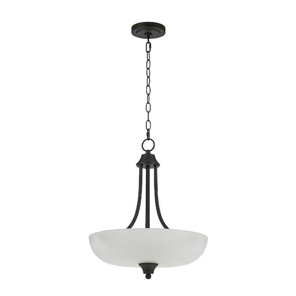 Alsy 2-Light Bronze Inverted Pendant with Etched Glass Shade